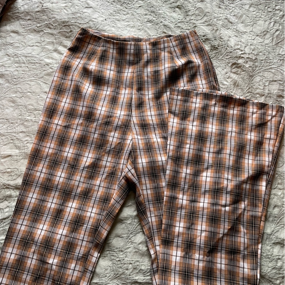 Windsor plaid bootcut pants brown